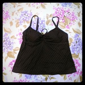 It figures tankini top fishnet swimsuit Brown 14
